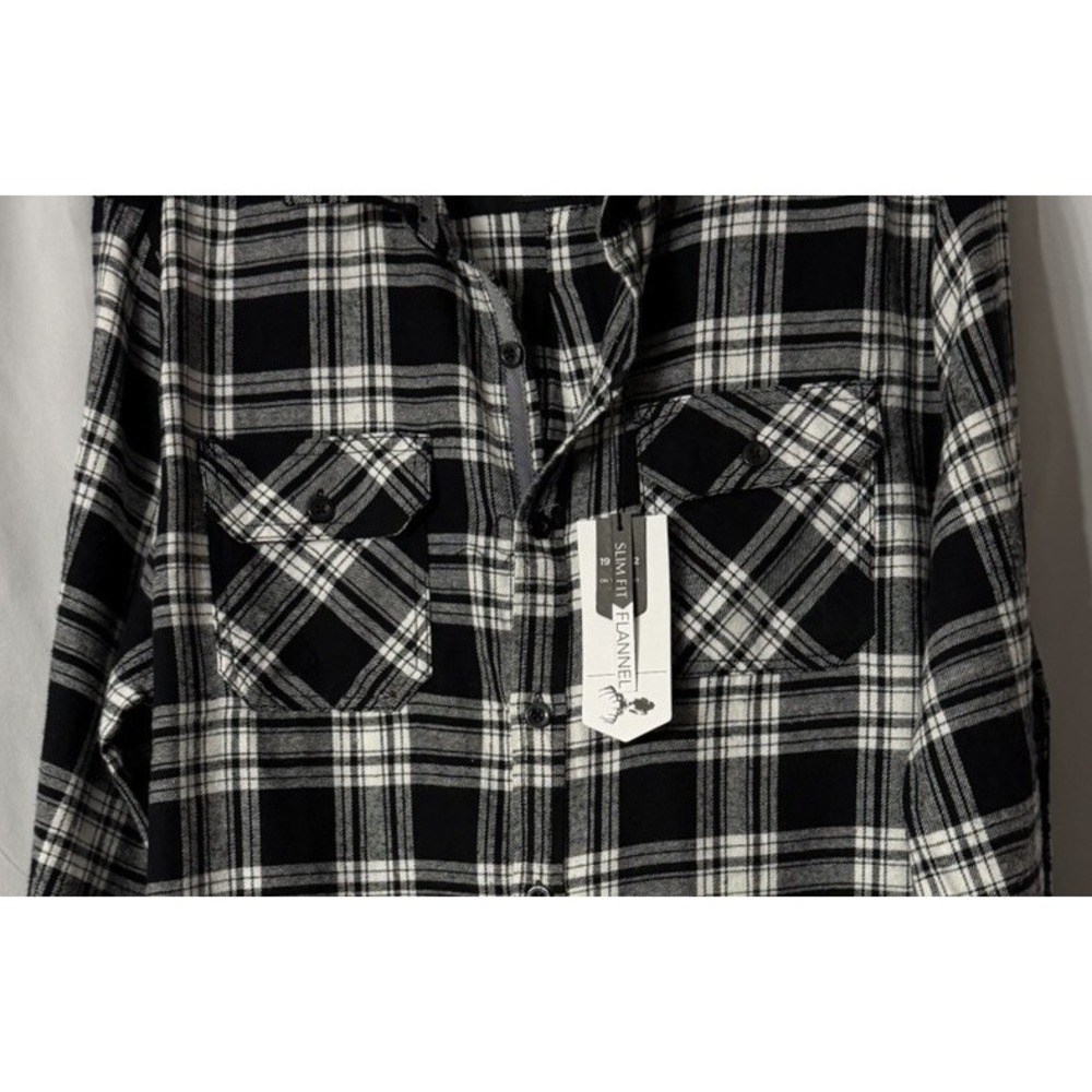 NWT On The Road Great Outdoors Mens Slim Fit Button Flannel Shirt Size XL - Picture 7 of 13